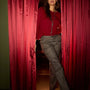 Pantaloni a gamba dritta in check ricamato ARGENTO DORABELLA