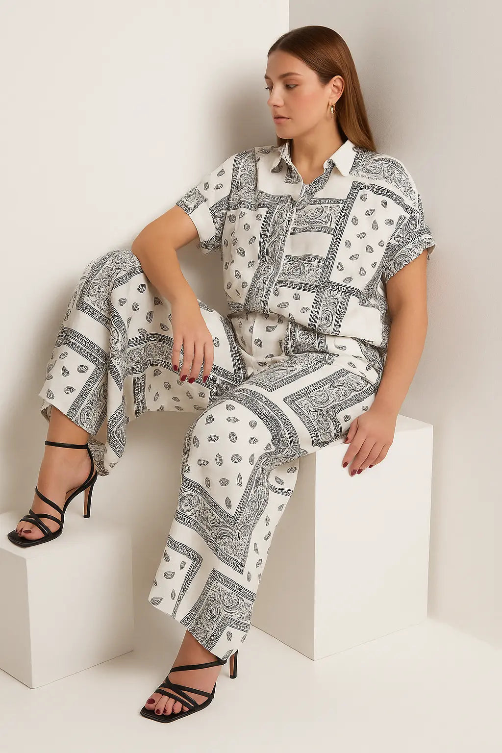 Pantaloni ampi con stampa bandana Unica by Dorabella