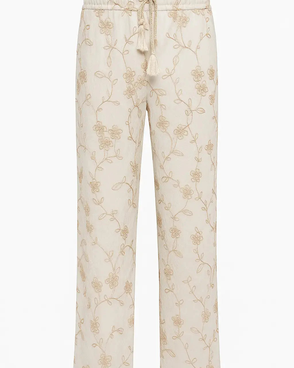 Pantaloni ampi in tessuto ricamato con bustino elastico e laccetti in corda DORABELLA XXL