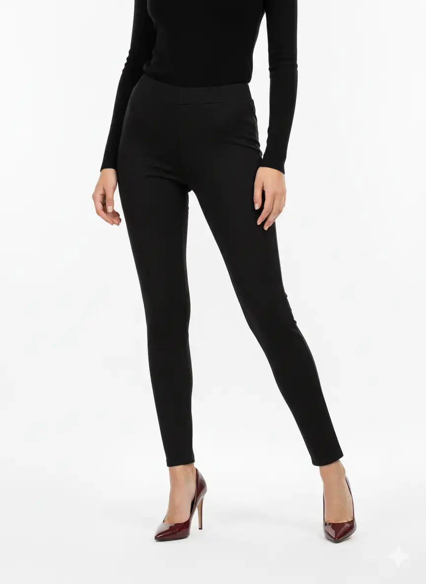 Pantaloni con bustino e vita elastica NERO DORABELLA EASY