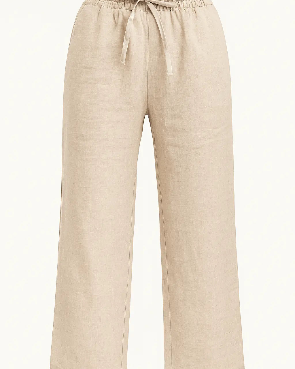 Pantaloni con bustino elastico e lacci in 100% lino DORABELLA