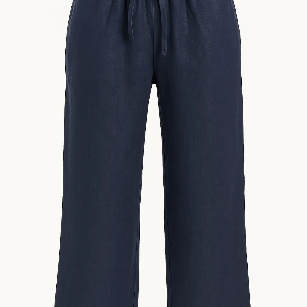 Pantaloni con bustino elastico e lacci in 100% lino DORABELLA