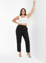 Pantaloni con bustino elastico e lacci in 100% lino DORABELLA