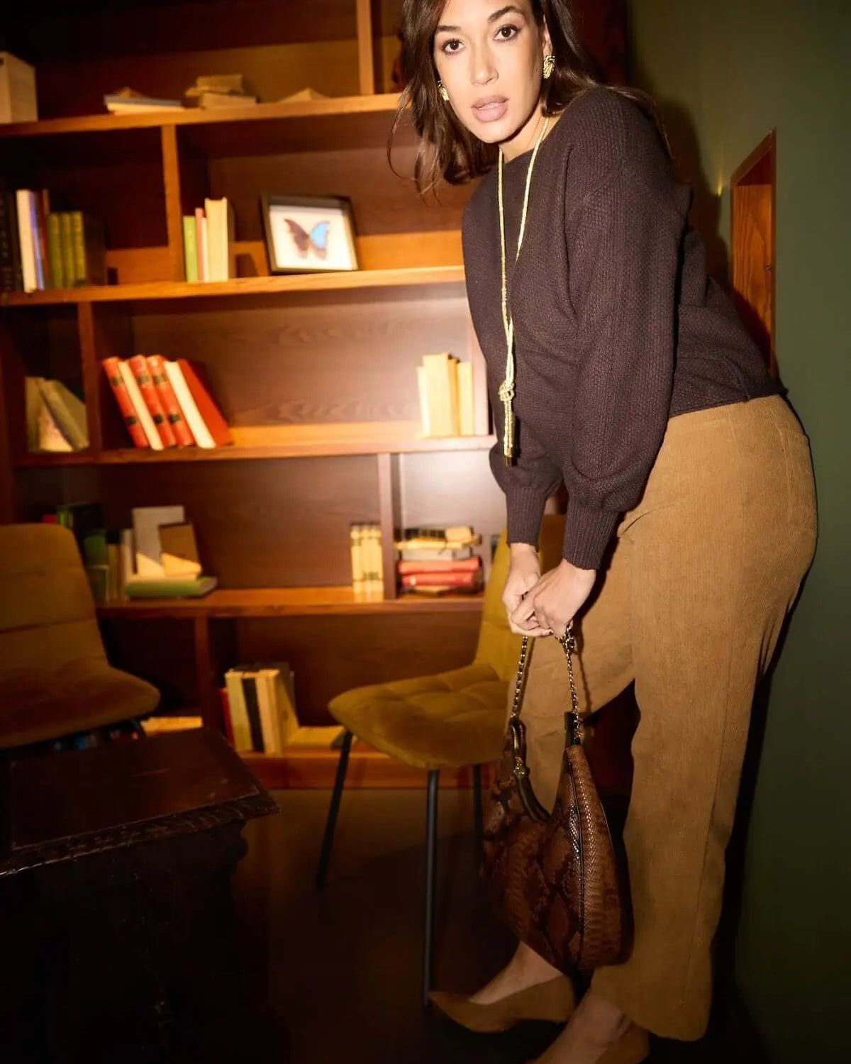 Pantaloni con tasche in velluto a coste CAMMELLO DORABELLA