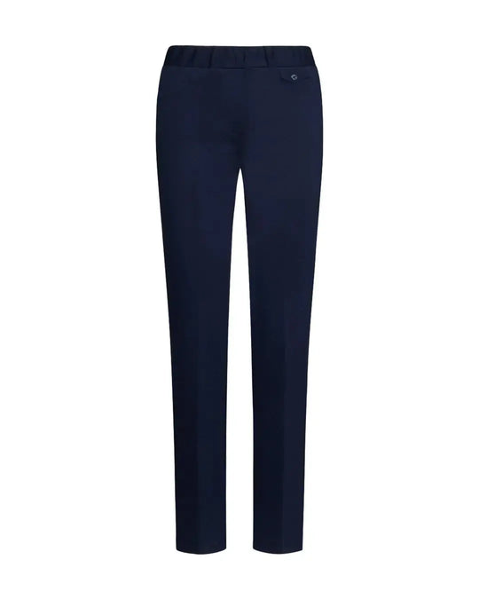 Pantaloni con vita elastica e pattina con bottone BLU DORABELLA