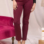 Pantaloni con vita elastica e pattina con bottone BORDEAUX DORABELLA