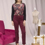 Pantaloni con vita elastica e pattina con bottone BORDEAUX DORABELLA