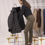 Pantaloni con vita elastica e pattina con bottone MILITARE DORABELLA