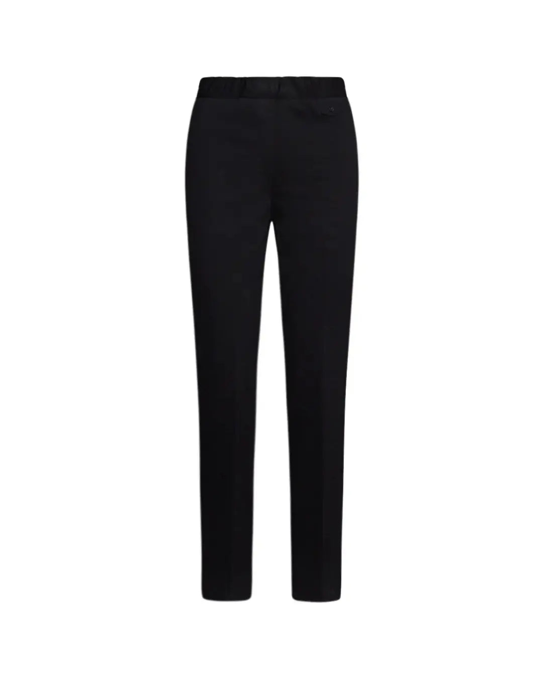 Pantaloni con vita elastica e pattina con bottone NERO DORABELLA