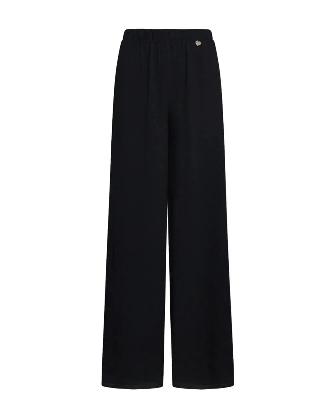 Pantaloni fluidi a palazzo con vita elastica NERO DORABELLA