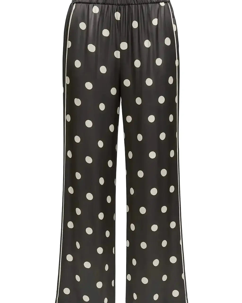 Pantaloni palazzo a pois con piping laterale a contrasto DORABELLA PIU'