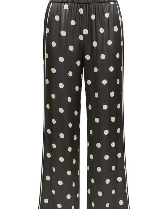 Pantaloni palazzo a pois con piping laterale a contrasto DORABELLA PIU'