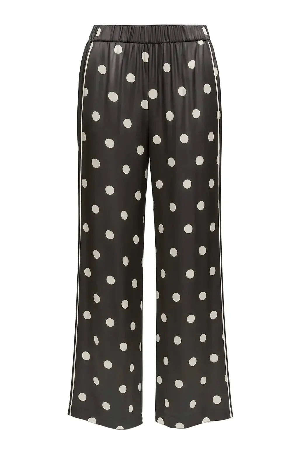 Pantaloni palazzo a pois con piping laterale a contrasto DORABELLA PIU'