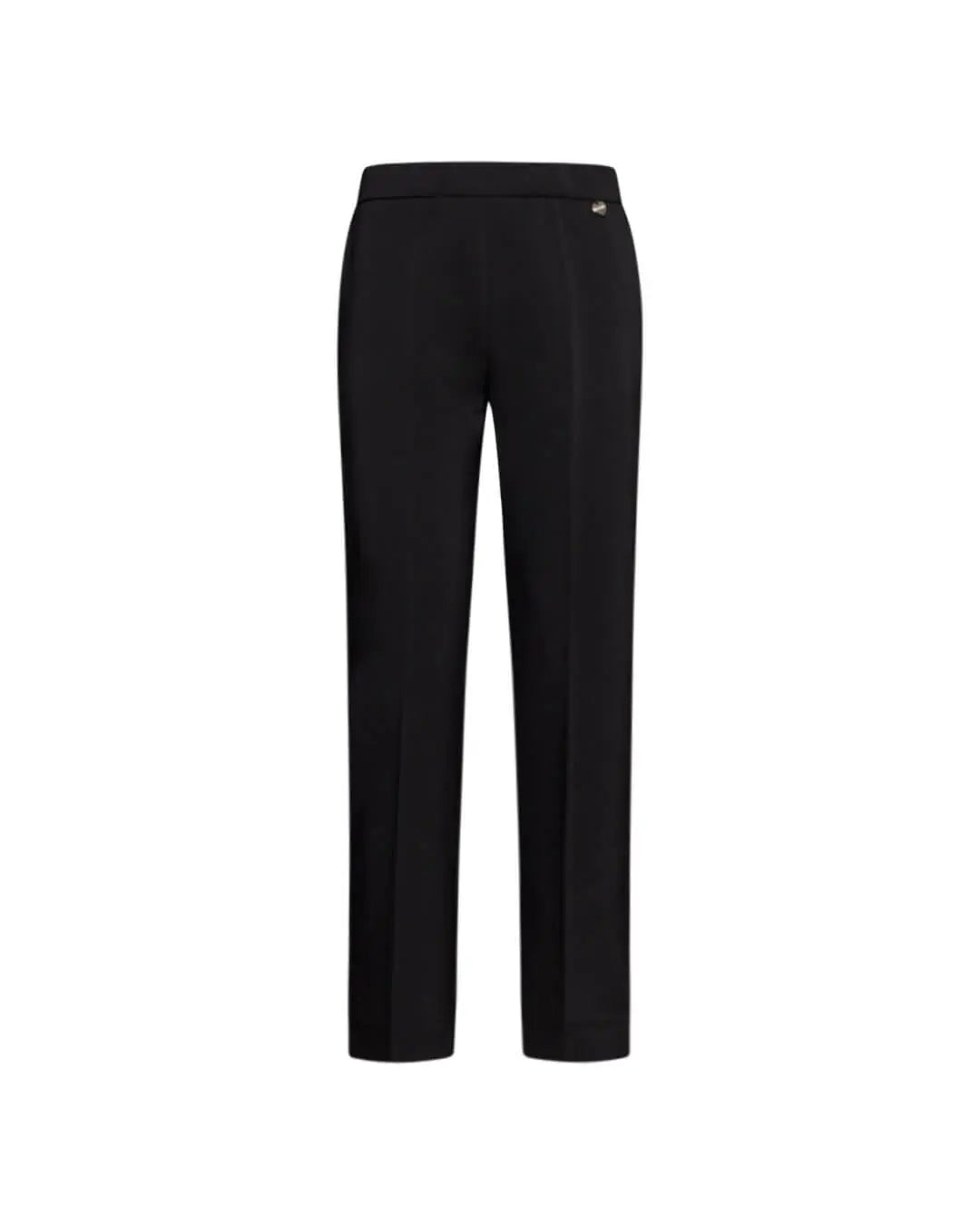 Pantaloni slim con piega stirata e dettaglio passamaneria su tasche posteriori NERO DORABELLA