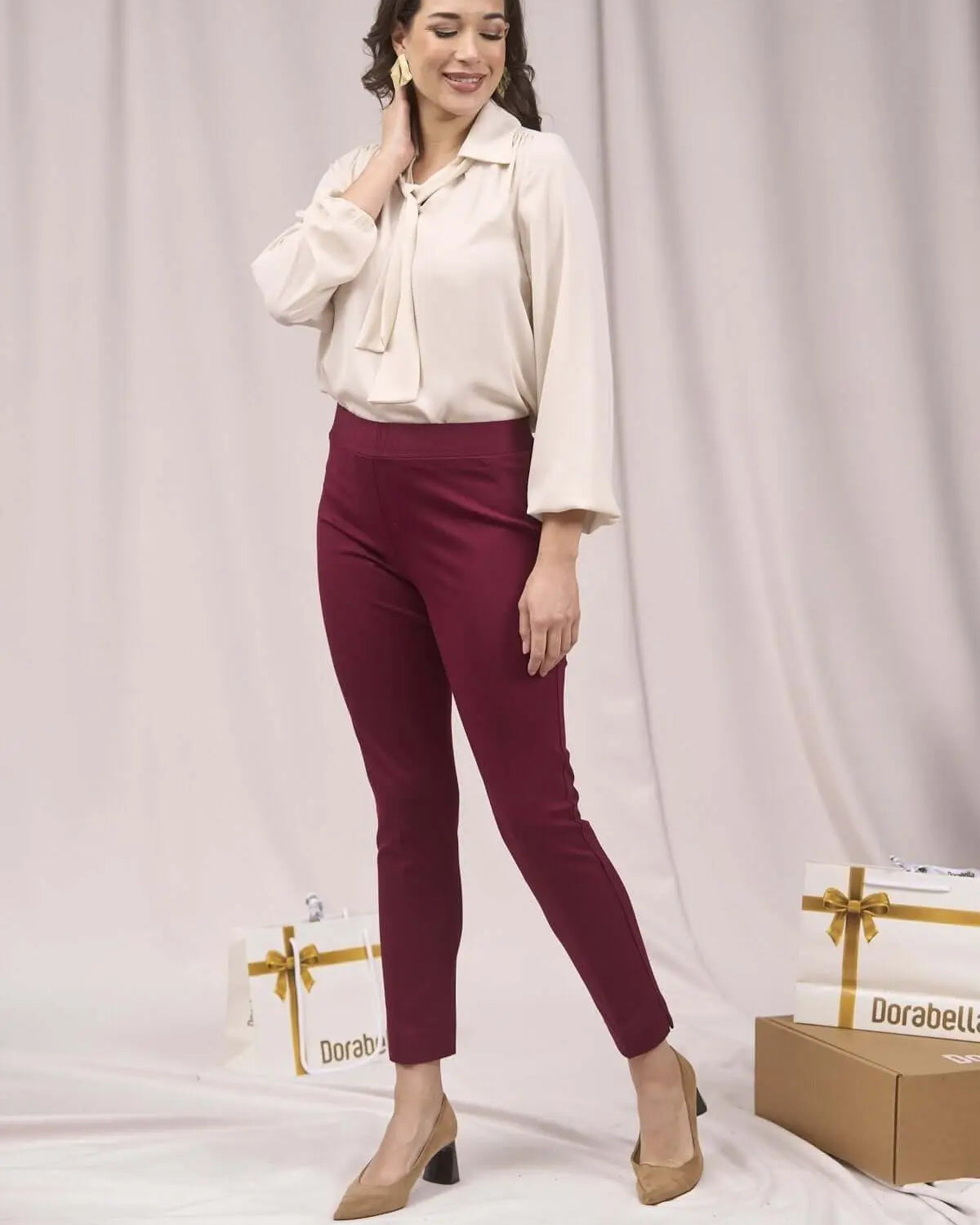 Pantaloni slim con vita elastica VINO DORABELLA 54