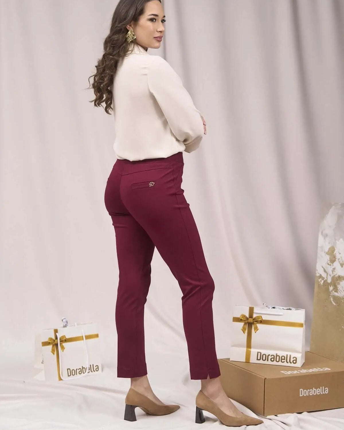 Pantaloni slim con vita elastica VINO DORABELLA