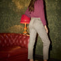 Pantaloni slim fit con motivo resca GRIGIO DORABELLA