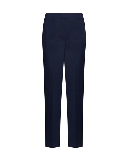 Pantaloni slim fit con vita elastica e dettaglio frontale di piega di stiro BLU DORABELLA PIU'