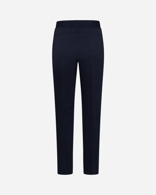 Pantaloni slim fit con vita elastica e dettaglio frontale di piega di stiro BLU DORABELLA PIU'