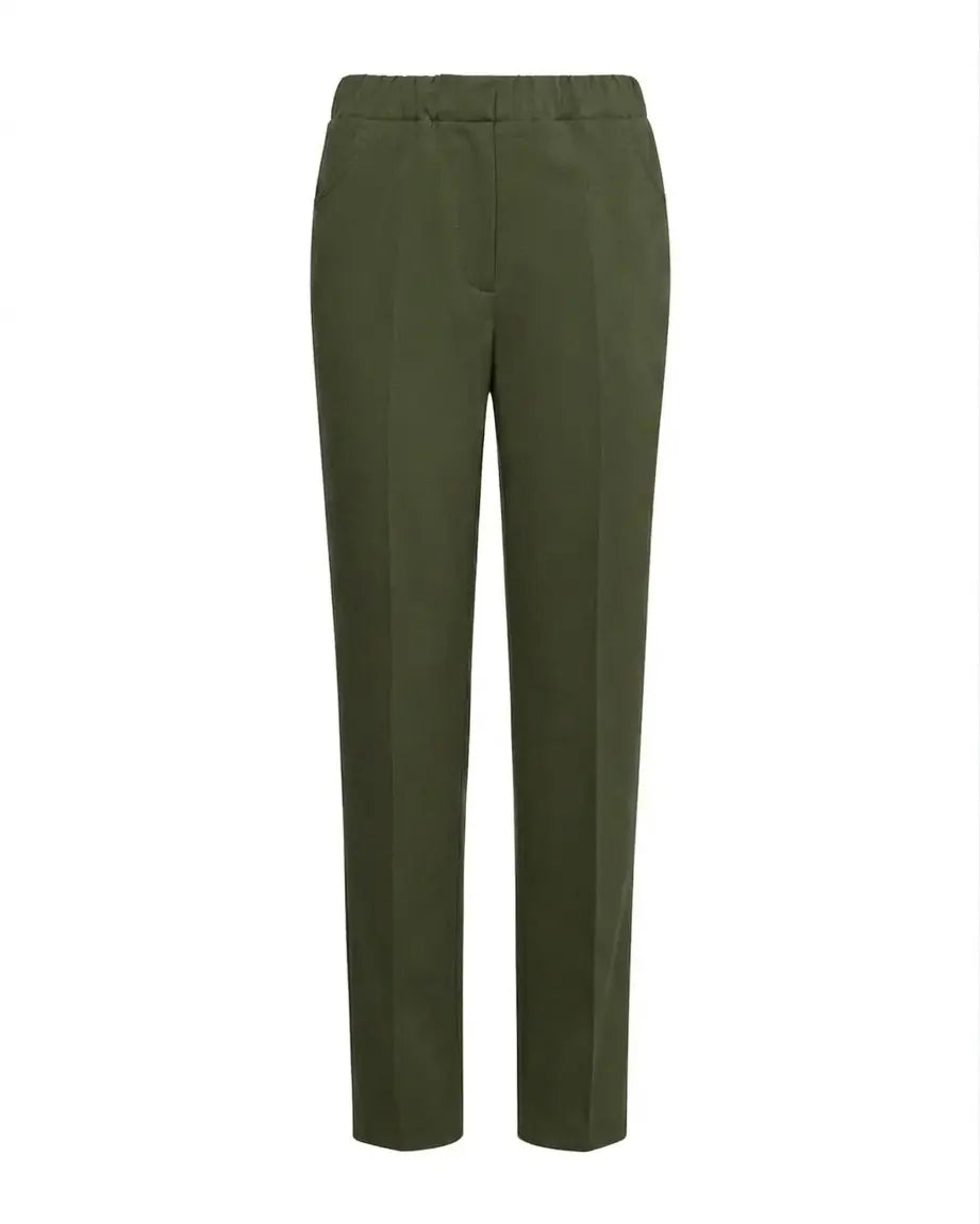 Pantaloni slim fit con vita elastica e dettaglio frontale di piega di stiro DORABELLA PIU'