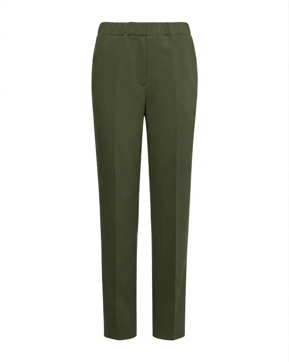 Pantaloni slim fit con vita elastica e dettaglio frontale di piega di stiro DORABELLA PIU'
