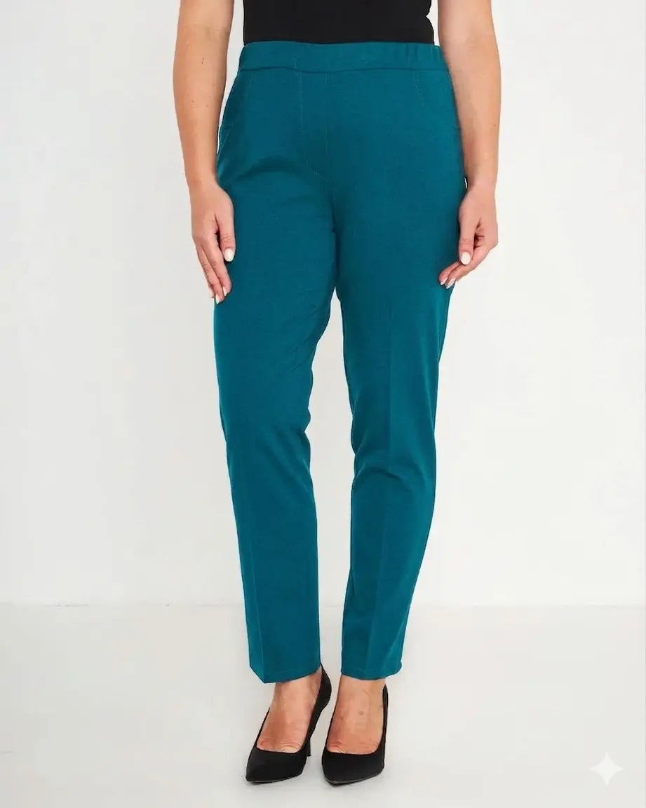 Pantaloni slim fit con vita elastica e dettaglio frontale di piega di stiro DORABELLA PIU'