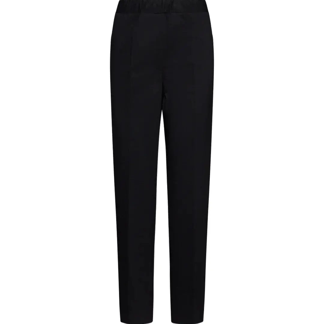 Pantaloni slim fit con vita elastica e dettaglio frontale di piega di stiro NERO DORABELLA PIU'
