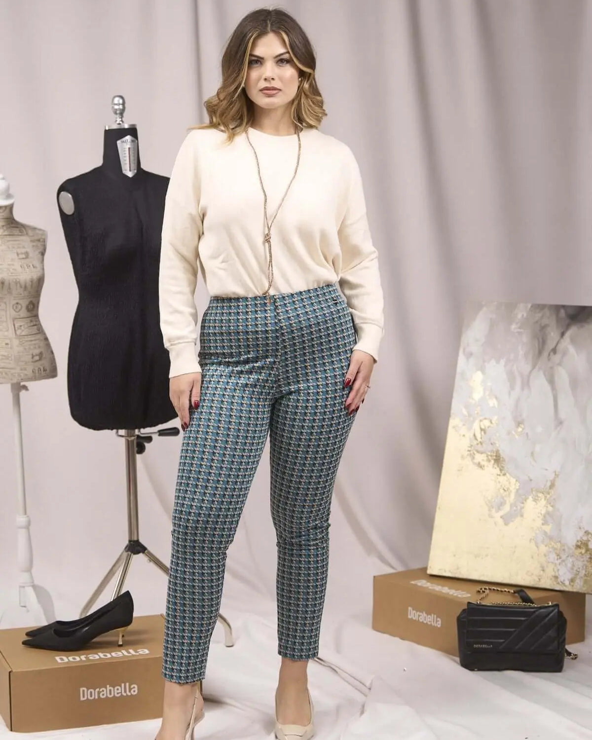 Pantaloni slim fit fantasia OTTANIO DORABELLA XXL