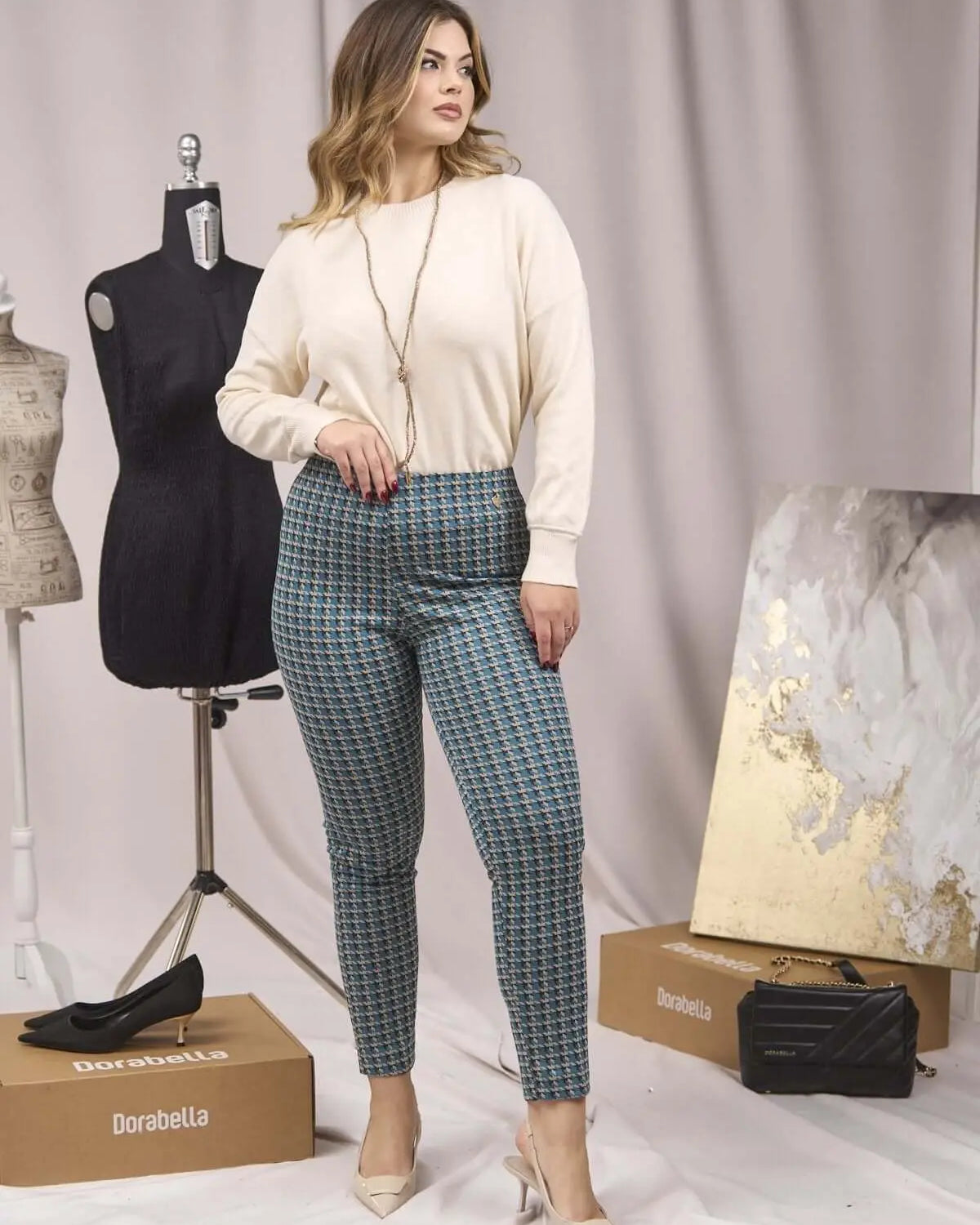 Pantaloni slim fit fantasia OTTANIO DORABELLA