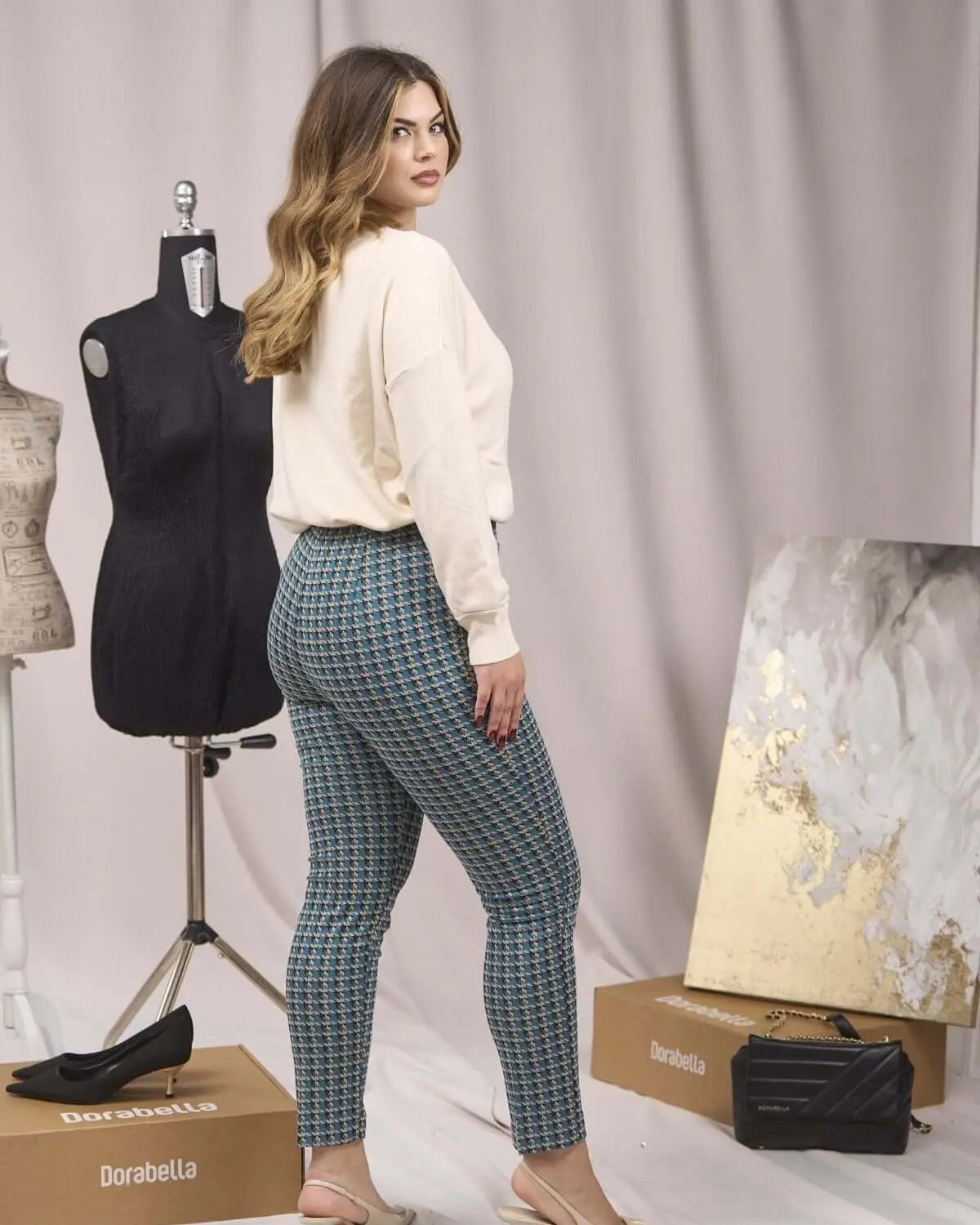 Pantaloni slim fit fantasia OTTANIO DORABELLA