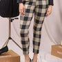 Pantaloni slim fit fantasia con spacchetti BEIGE DORABELLA