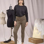 Pantaloni slim fit fantasia con spacchetti CAMMELLO DORABELLA XXL