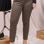 Pantaloni slim fit fantasia con spacchetti CUOIO DORABELLA