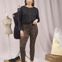 Pantaloni slim fit fantasia con spacchetti MORO DORABELLA XXL