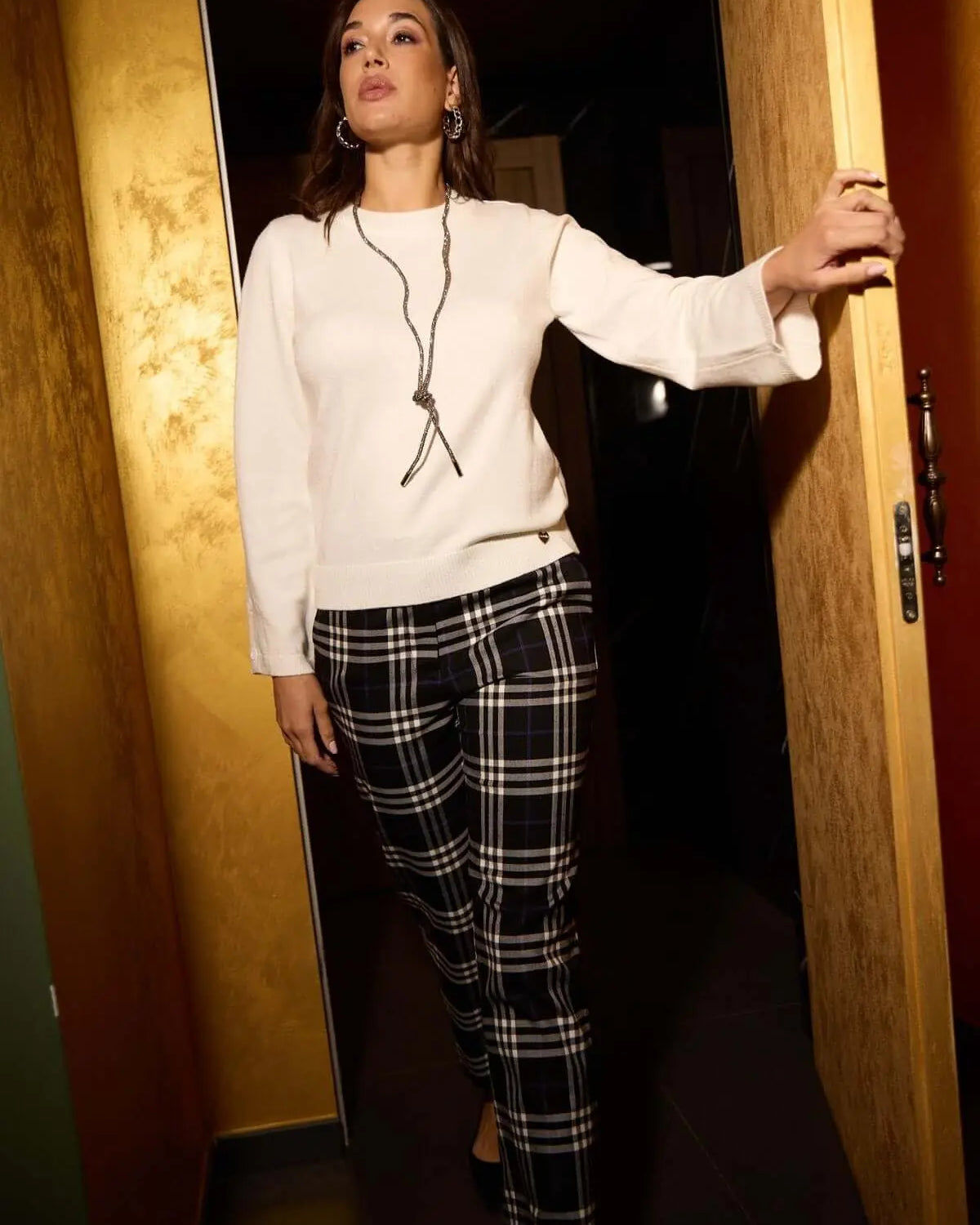 Pantaloni slim fit in tartan IRIS DORABELLA 52