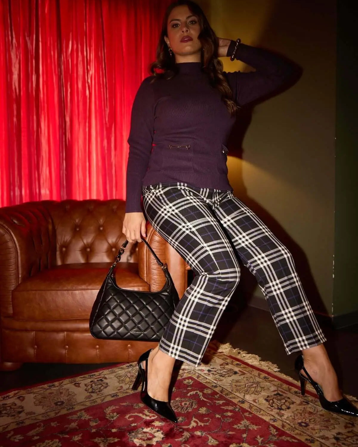 Pantaloni slim fit in tartan IRIS DORABELLA