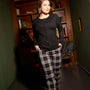 Pantaloni slim fit in tartan ROSSO DORABELLA