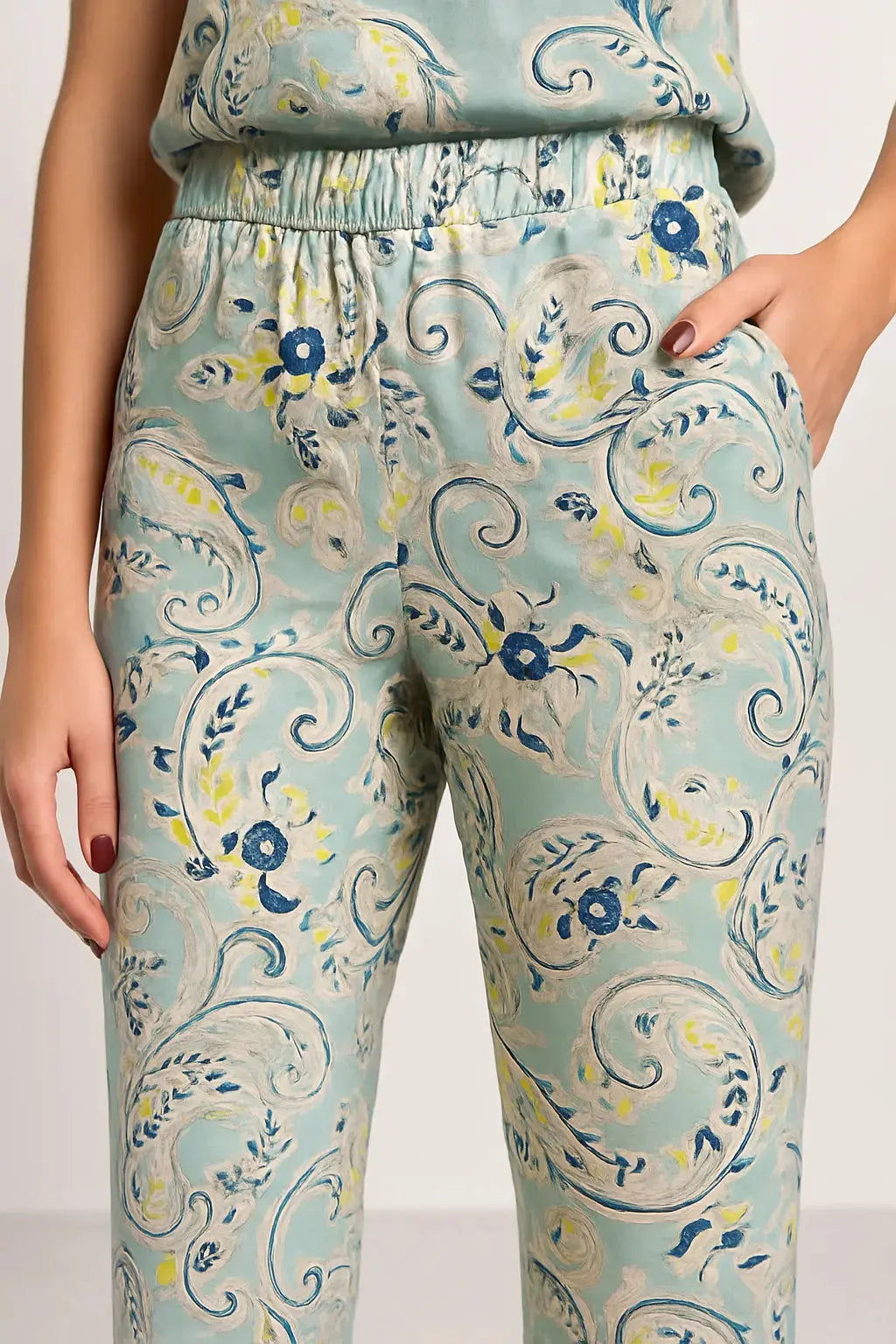 Pantaloni stampati con tasche e vita elastica DORABELLA
