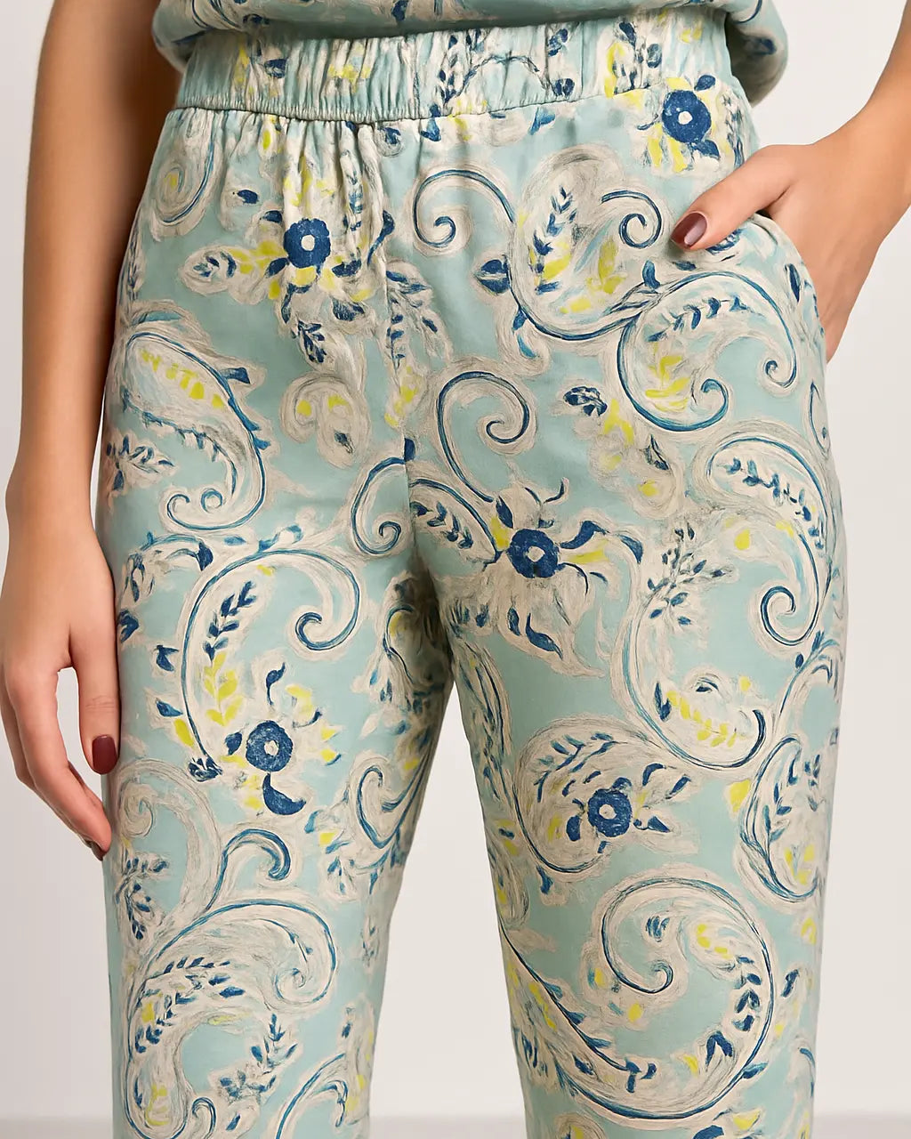 Pantaloni stampati con tasche e vita elastica DORABELLA