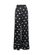 Pantaloni wide leg stampati con piping frontale NERO DORABELLA