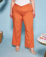 Pantapalazzo in cotone in tinta unita con coulisse elastica ARANCIO DORABELLA PIU'