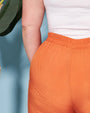 Pantapalazzo in cotone in tinta unita con coulisse elastica ARANCIO DORABELLA PIU'