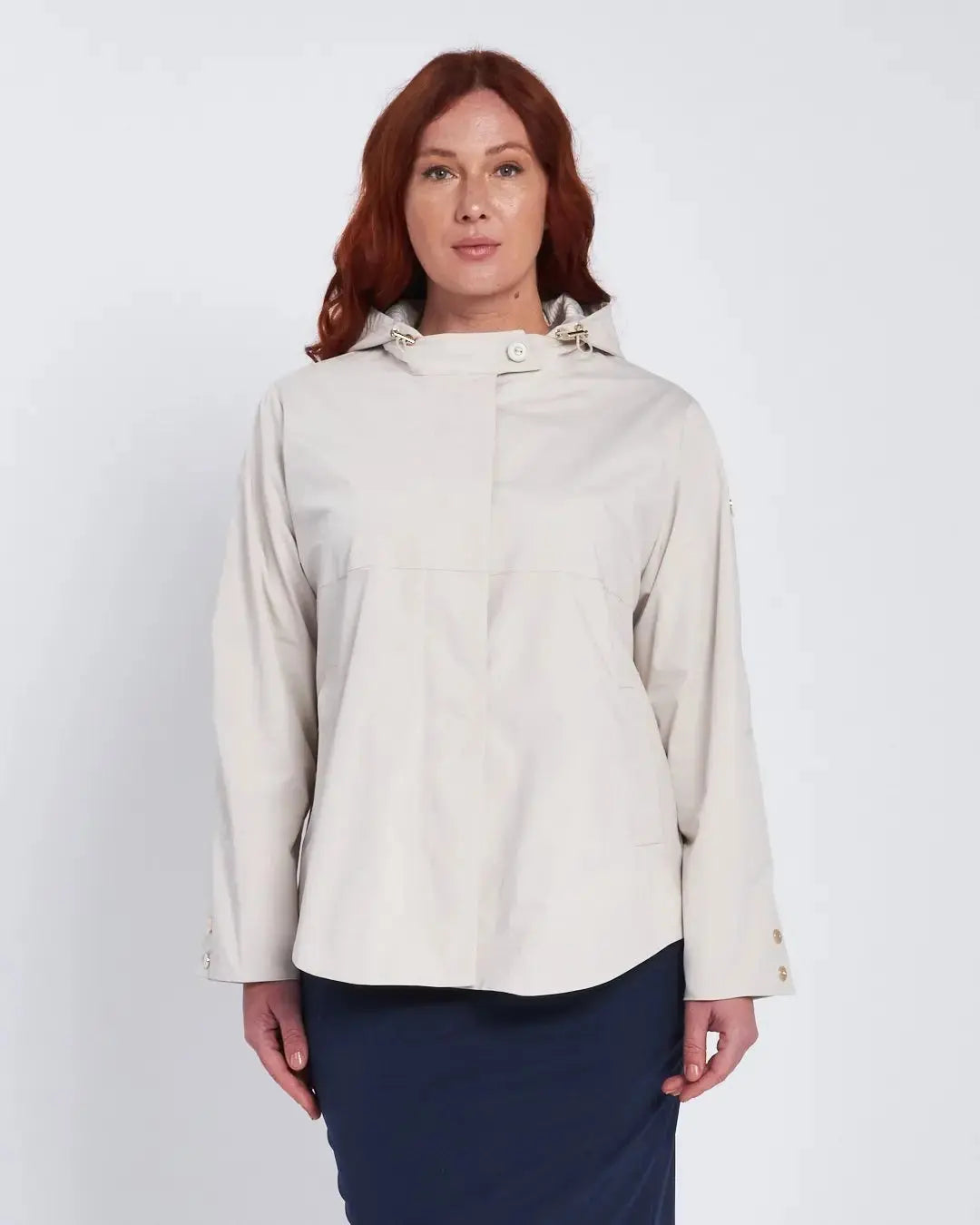 Parka con cappuccio regolabile e chiusura nascosta AVORIO DORABELLA PIU' 49