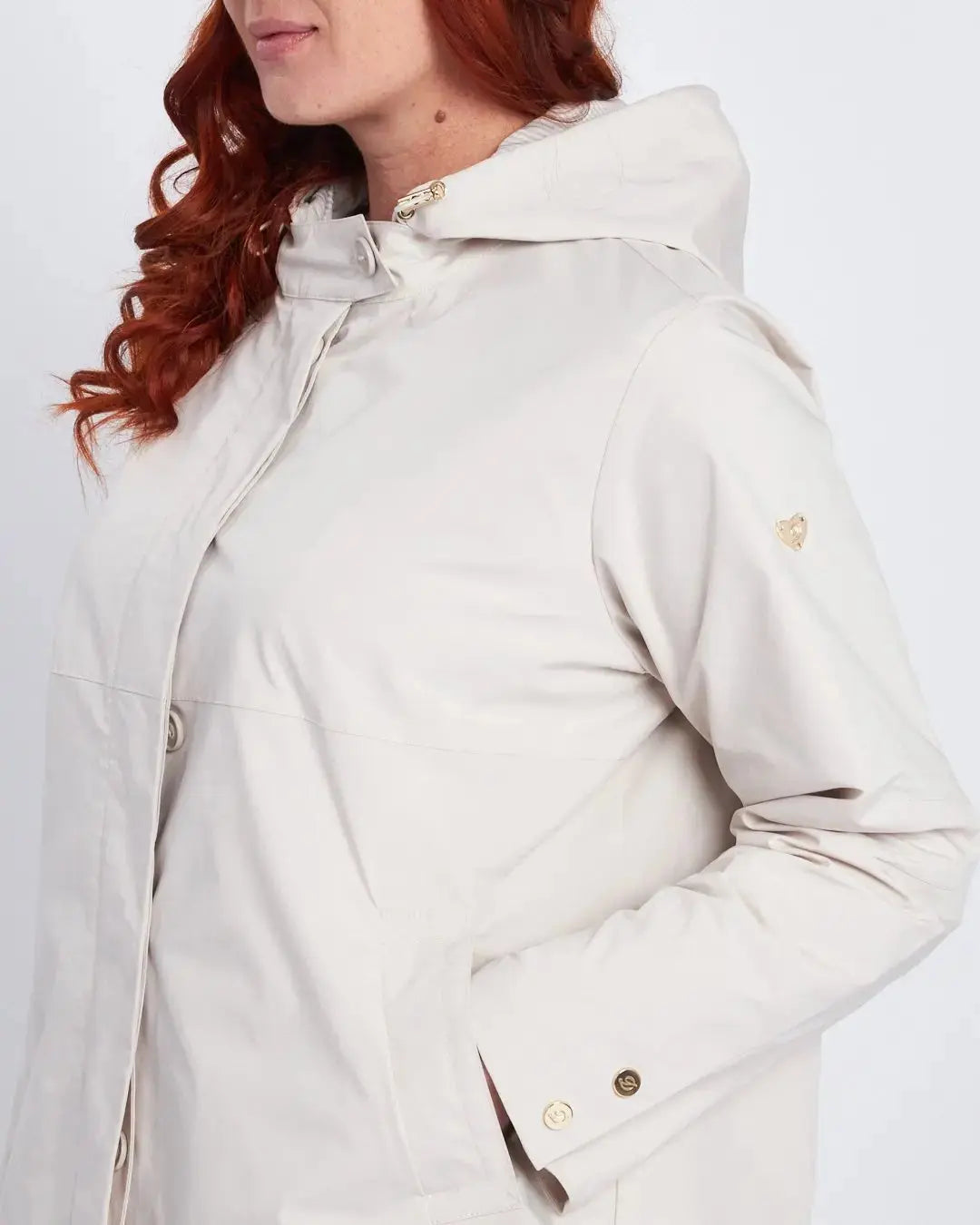 Parka con cappuccio regolabile e chiusura nascosta AVORIO DORABELLA PIU'