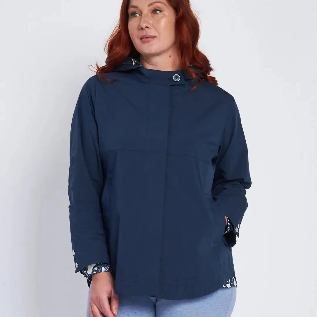 Parka con cappuccio regolabile e chiusura nascosta BLU DORABELLA PIU' 49