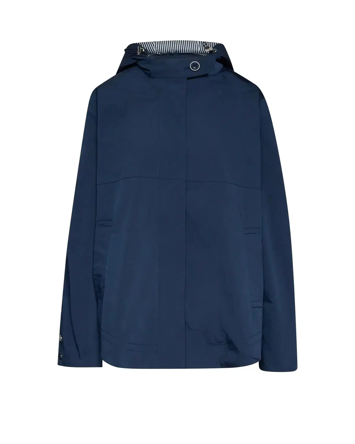 Parka con cappuccio regolabile e chiusura nascosta BLU DORABELLA PIU'