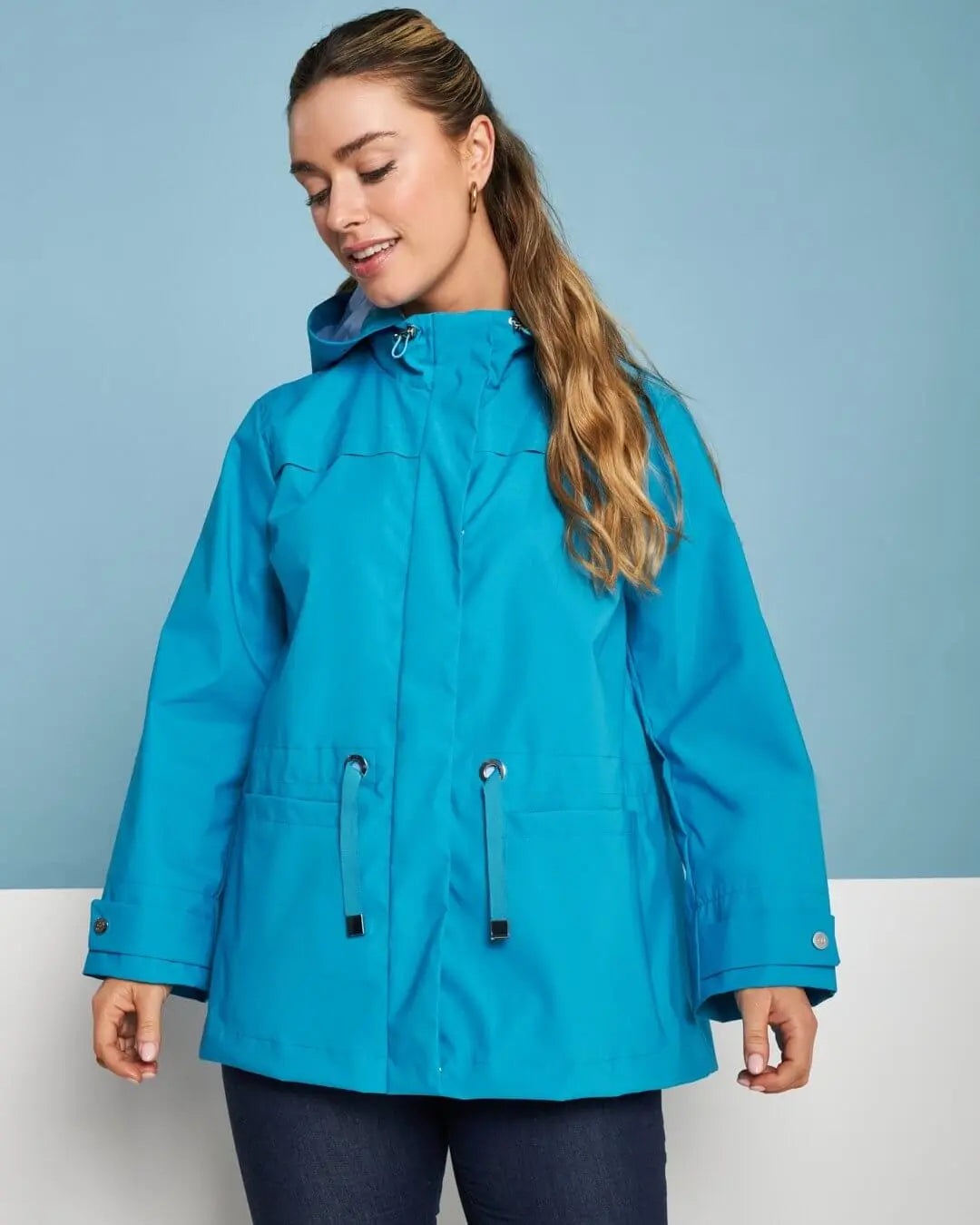 Parka leggero in nylon con cappuccio TURCHESE DORABELLA XXL