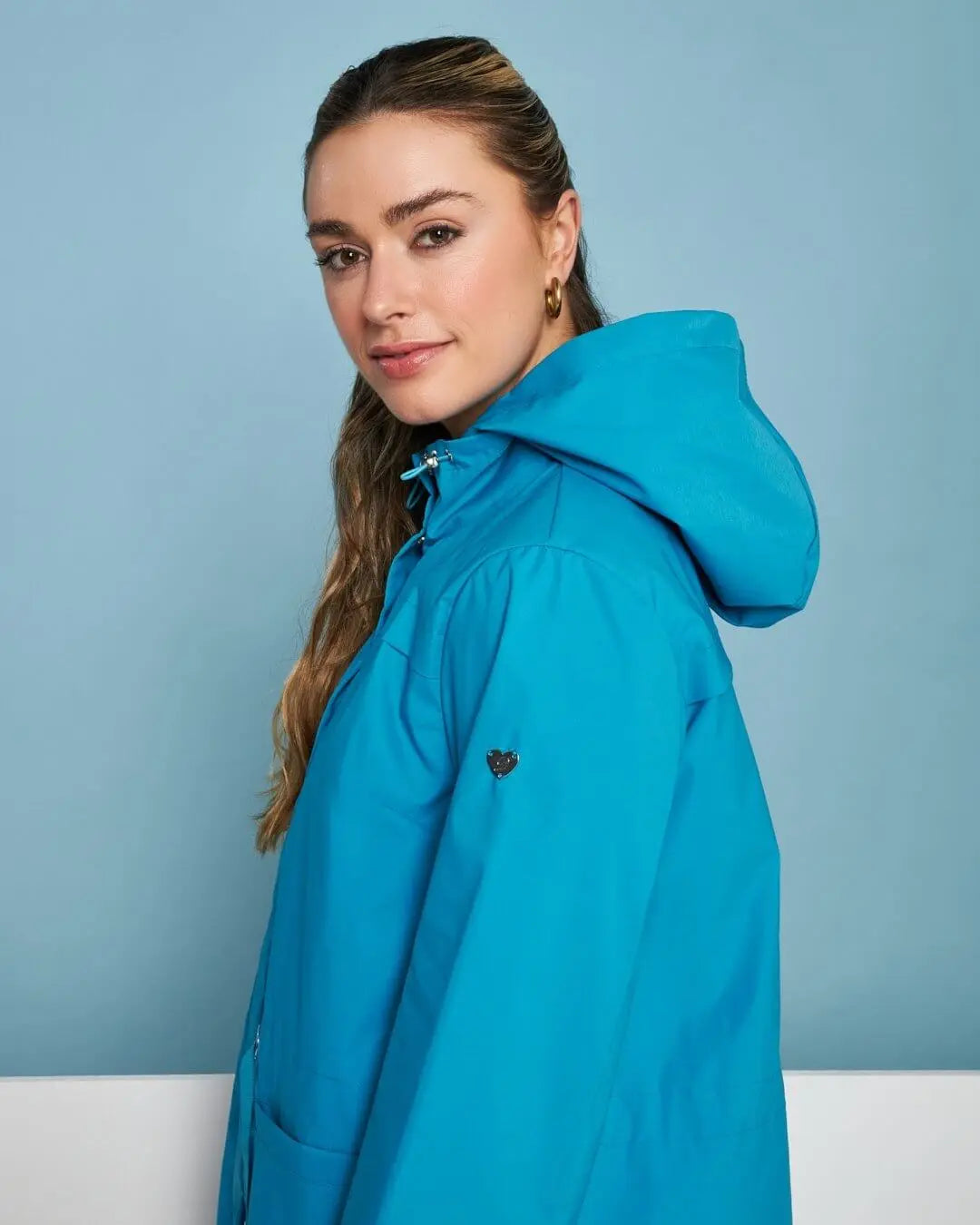 Parka leggero in nylon con cappuccio TURCHESE DORABELLA