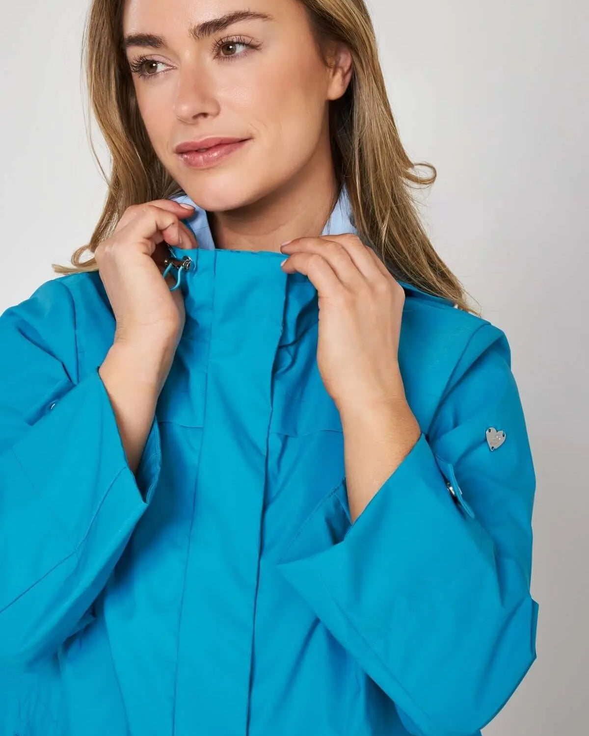 Parka leggero in nylon con cappuccio TURCHESE DORABELLA