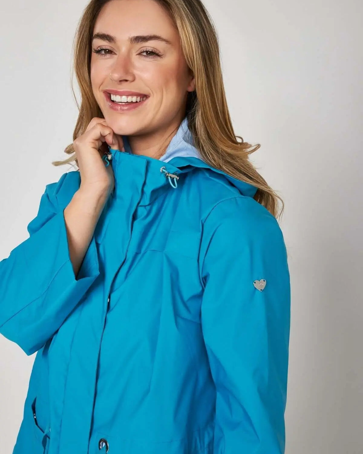 Parka leggero in nylon con cappuccio TURCHESE DORABELLA